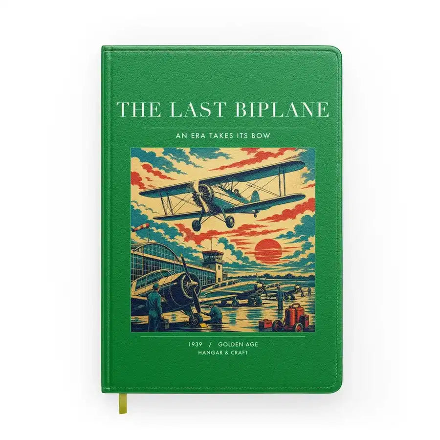 VINTAGE G4054 - The Last Biplane - Designed Notebooks design on green