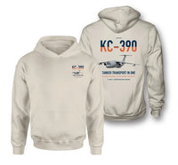 Thumbnail for Embraer KC-390 Millennium design on khaki double-side hoodie, double-side print