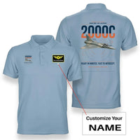 Thumbnail for Dassault Mirage 2000C RDI design on light blue+name double-side polo t-shirt, double-side print