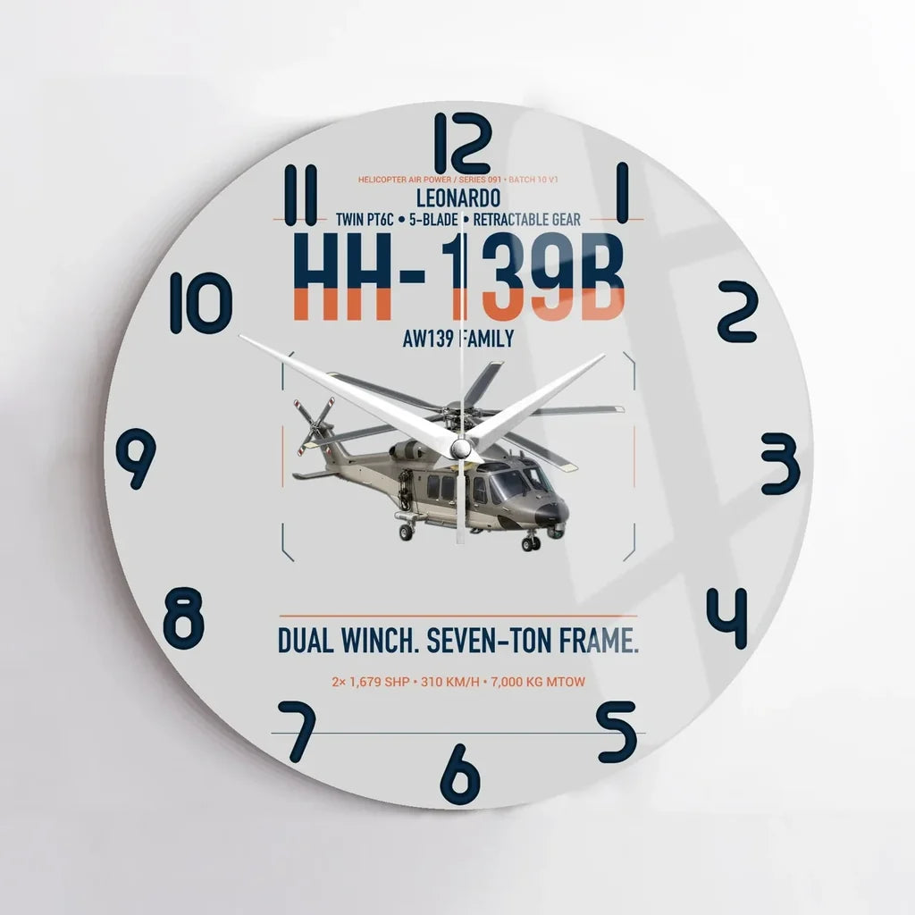 Leonardo HH-139B design on light gray no frame wall clock