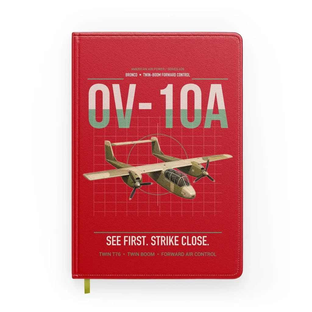 OV-10A Bronco design on red notebook