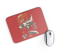 Thumbnail for How Planes Fly V2 design on red rectangle mouse pad