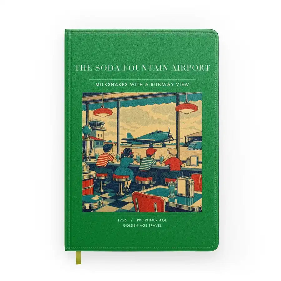 VINTAGE G4247 - The Soda Fountain Airport - Designed Notebooks design on green