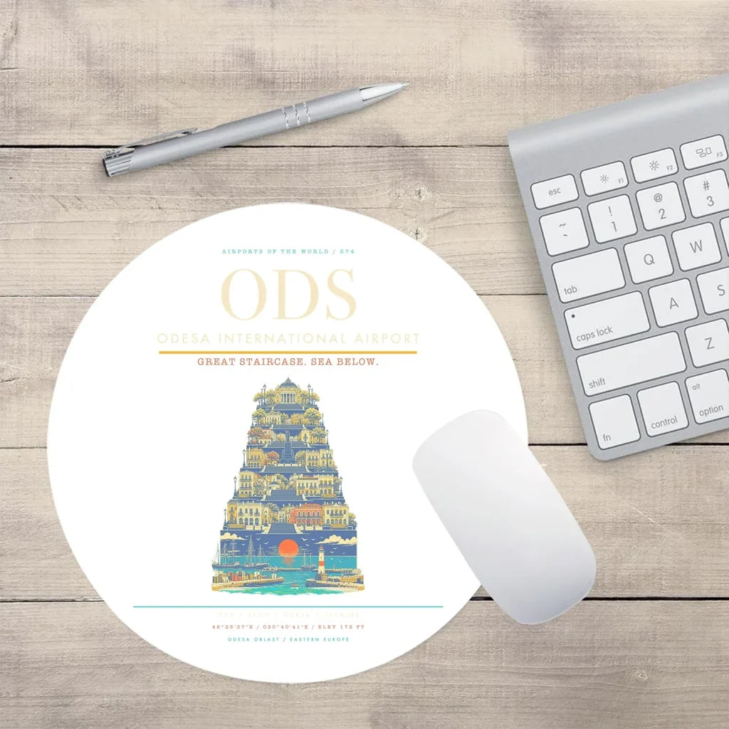 Odesa International Airport ODS Mouse-Pad Round - White