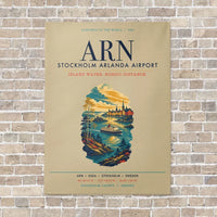 Thumbnail for Stockholm Arlanda Airport ARN vertical canvas print - no frame - beige background