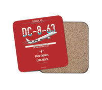 Thumbnail for Douglas DC-8-63 design on red 1 piece coaster