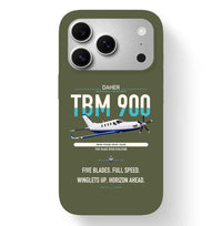 Thumbnail for Daher TBM 900 design on green army magsafe iphone case, for iPhone 17 Pro