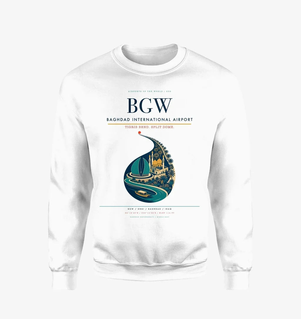 Baghdad International Airport BGW Sweatshirt - White