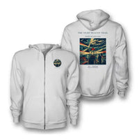 Thumbnail for VINTAGE G4016 - The Night Beacon Trail - Premium Zipped Hoodie design on white