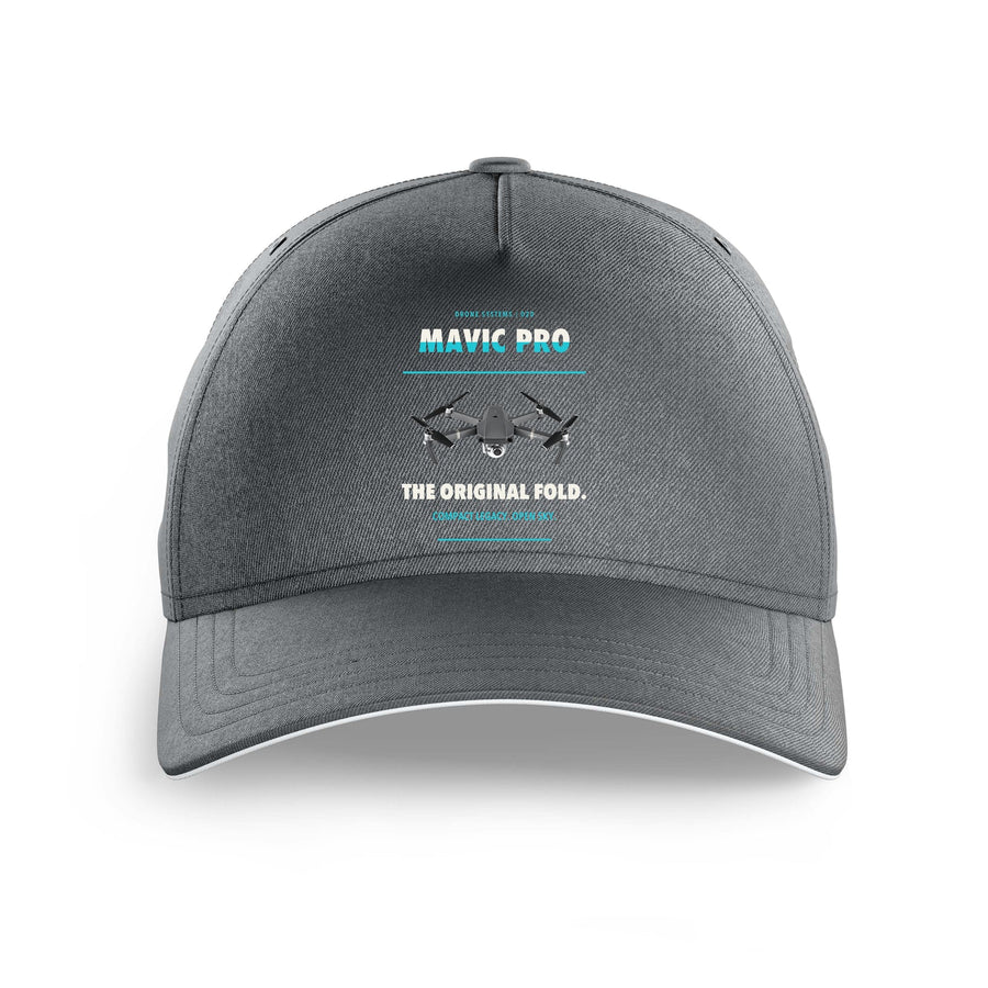 DJI Mavic Pro design on gray printed hat