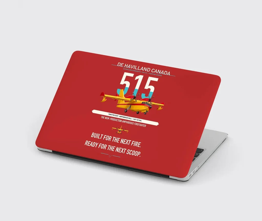 De Havilland Canadair 515 design on red MacBook case