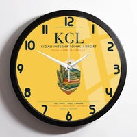 Thumbnail for Kigali International Airport (KGL) design on yellow framed wall clock