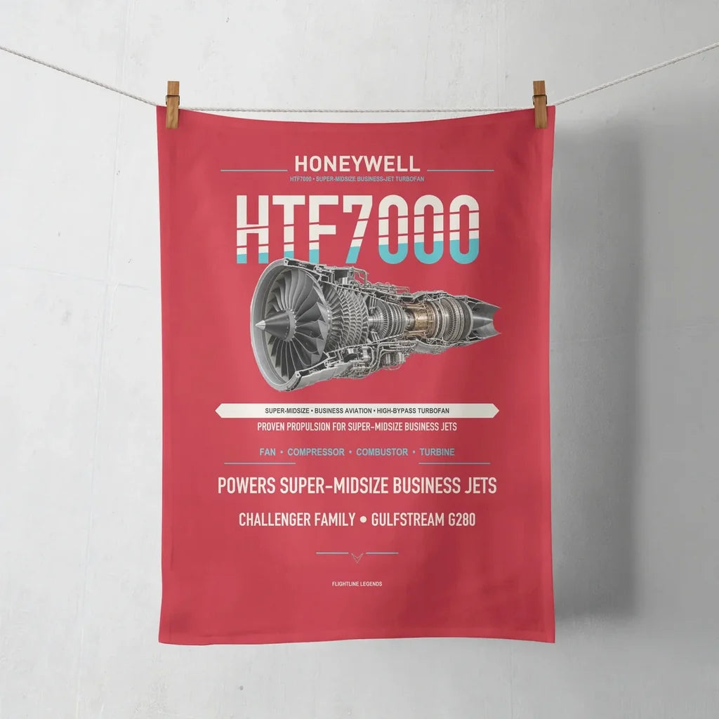 HTF7000 design on red towel
