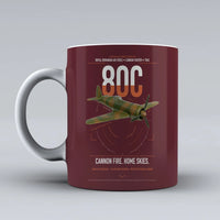 Thumbnail for IAR 80C design on dark red ceramic mug, double-side print