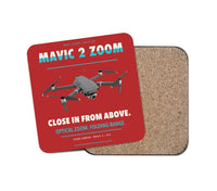 Thumbnail for DJI Mavic 2 Zoom design on red 1 piece coaster