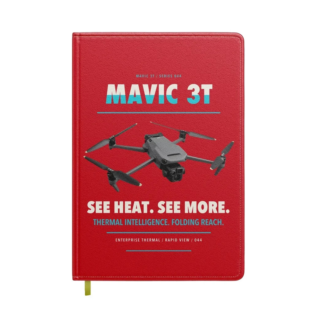 DJI Mavic 3 Thermal design on red notebook