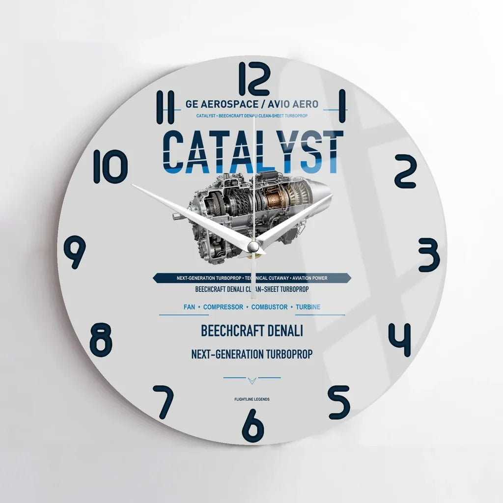 CATALYST design on light gray no frame wall clock