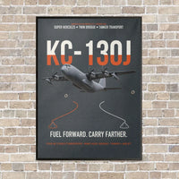 Thumbnail for KC-130J SUPER HERCULES vertical canvas print - framed - gray background