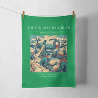 Thumbnail for VINTAGE G4255 - The Holiday Mail Rush - Designed Towels design on green