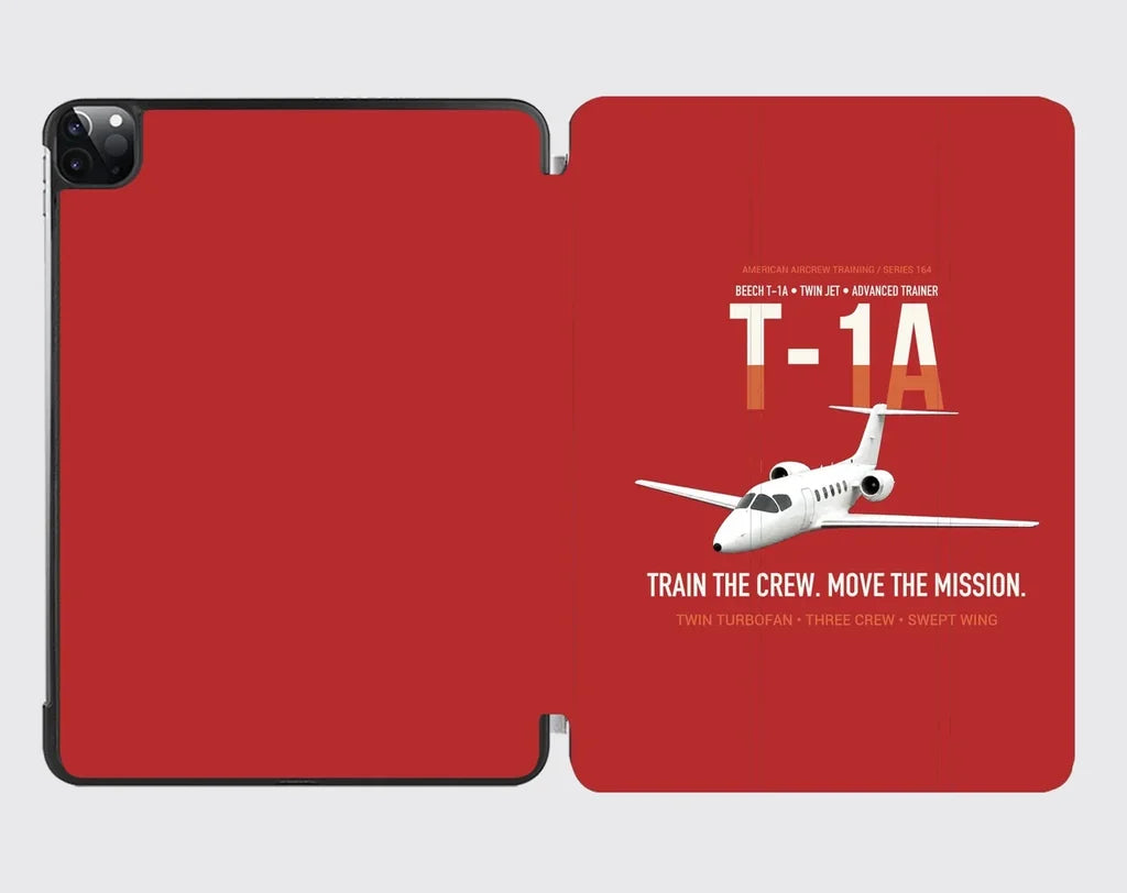 T-1A Jayhawk Advanced Jet Trainer design on red ipad tablet case