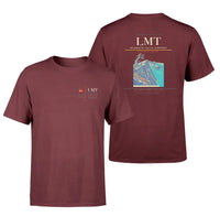 Thumbnail for Klamath Falls Airport (LMT) design printed on dark red double-side t-shirt