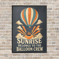 Thumbnail for Sunrise Belongs To The Balloon Crew vertical canvas print - framed - gray background