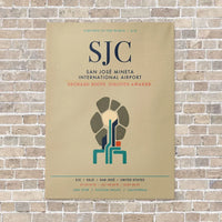 Thumbnail for San José Mineta International Airport SJC vertical canvas print - no frame - beige background