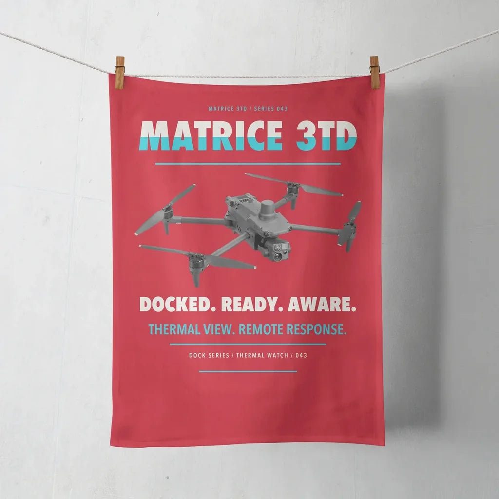 DJI Matrice 3TD design on red towel