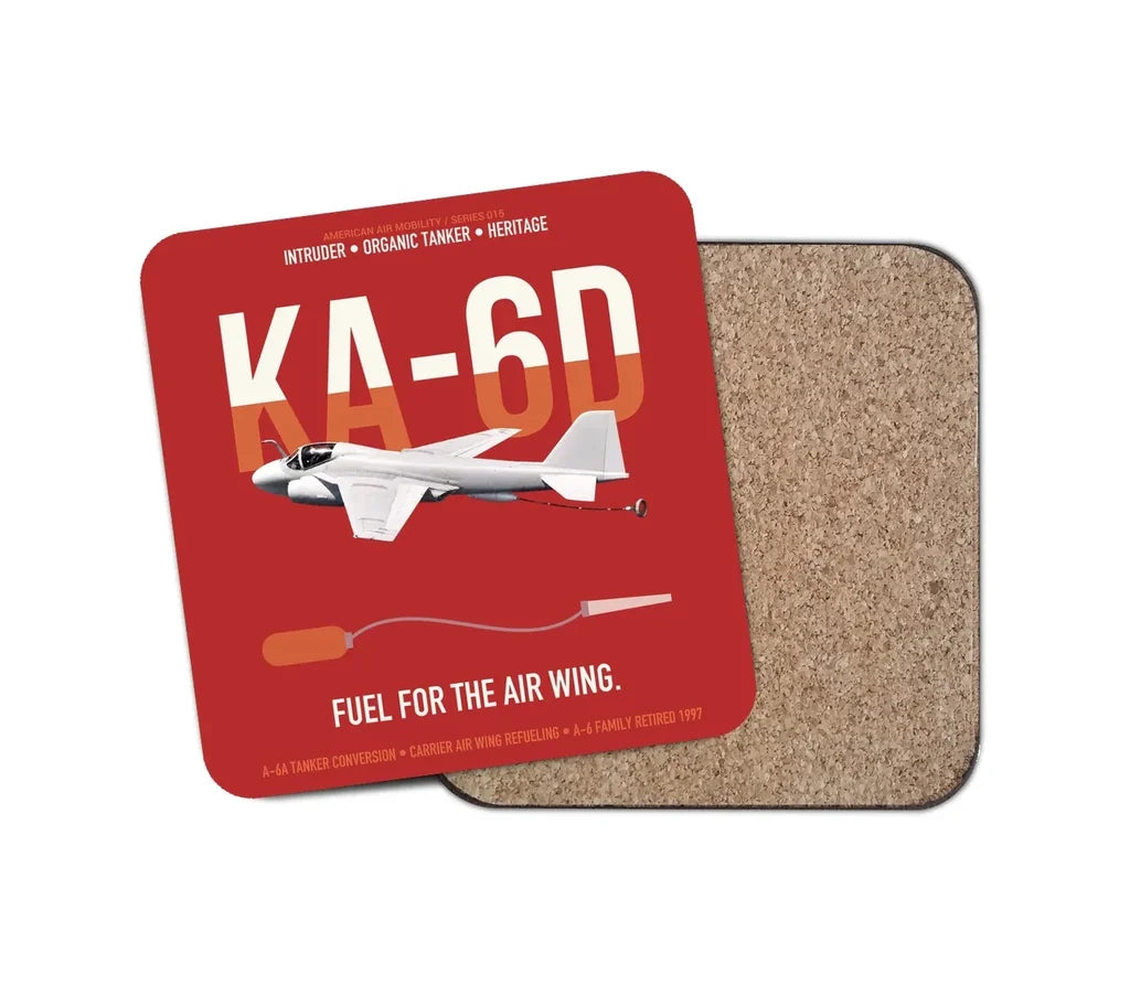 KA-6D Intruder design on red 1 piece coaster