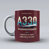 Thumbnail for A330-200P2F Mug design on dark red airbus