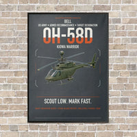 Thumbnail for Bell OH-58D Kiowa Warrior vertical canvas print - framed - gray background
