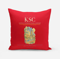 Thumbnail for Košice International Airport (KSC) design on red pillow