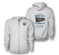 Thumbnail for SPEY 511 design on white zipped hoodie