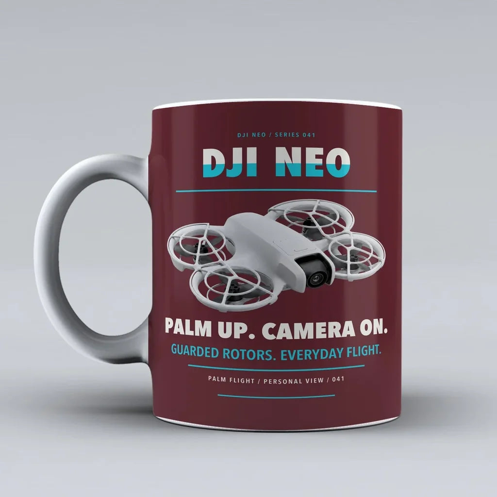 Neo Mug design on dark red dji