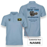 Thumbnail for TRENT 7000 design on light blue polo with custom name badge