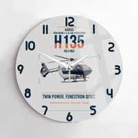 Thumbnail for Airbus H135 design on light gray no frame wall clock