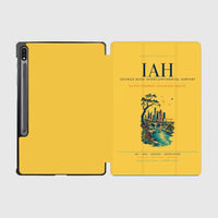 Thumbnail for Houston George Bush Intercontinental Airport (IAH) design on yellow samsung tablet tablet case