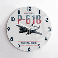 Thumbnail for P-61B Black Widow design on light gray no frame wall clock