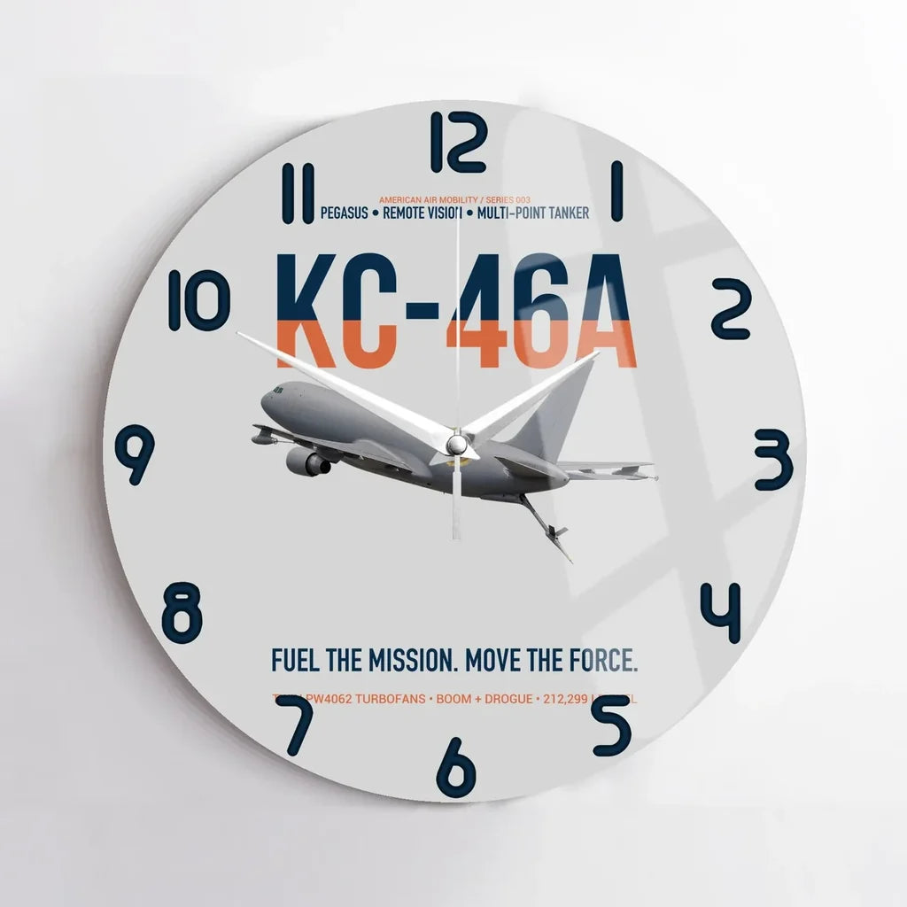 KC-46A PEGASUS design on light gray no frame wall clock
