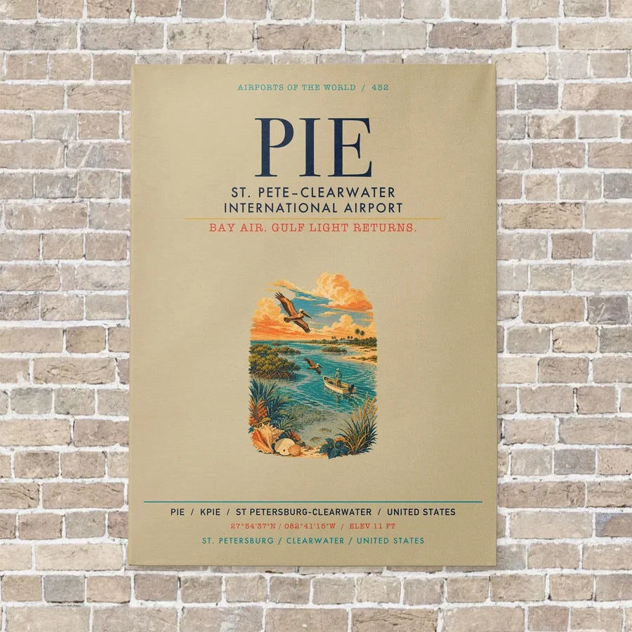 St. Pete–Clearwater International Airport PIE vertical canvas print - no frame - beige background