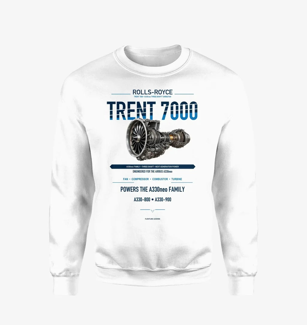 TRENT 7000 design on white sweatshirt