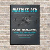 Thumbnail for DJI Matrice 3TD vertical canvas print - framed - gray background