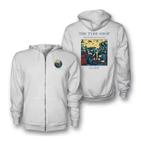Thumbnail for VINTAGE G4535 - The Tyre Shop - Premium Zipped Hoodie design on white
