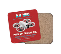 Thumbnail for DJI Neo design on red 1 piece coaster
