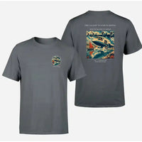 Thumbnail for VINTAGE G4280 - The Glassy Water Warning - Double-Side T-Shirt design on gray double side t shirt