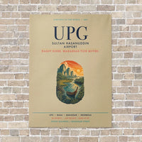 Thumbnail for Sultan Hasanuddin Airport UPG vertical canvas print - no frame - beige background
