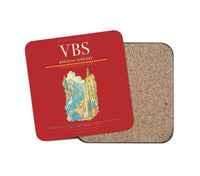 Thumbnail for Brescia Airport (VBS) design on red 1 piece coaster