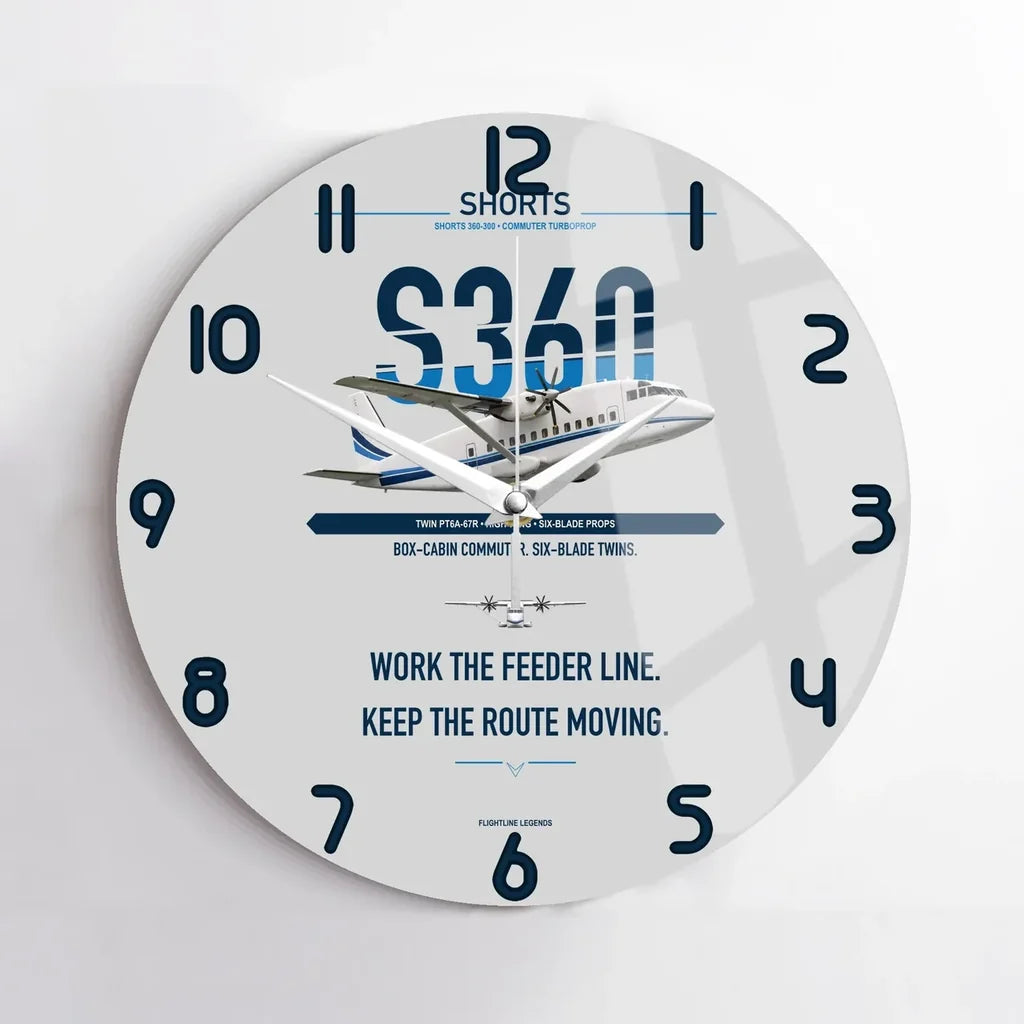 Shorts 360-300 design on light gray no frame wall clock