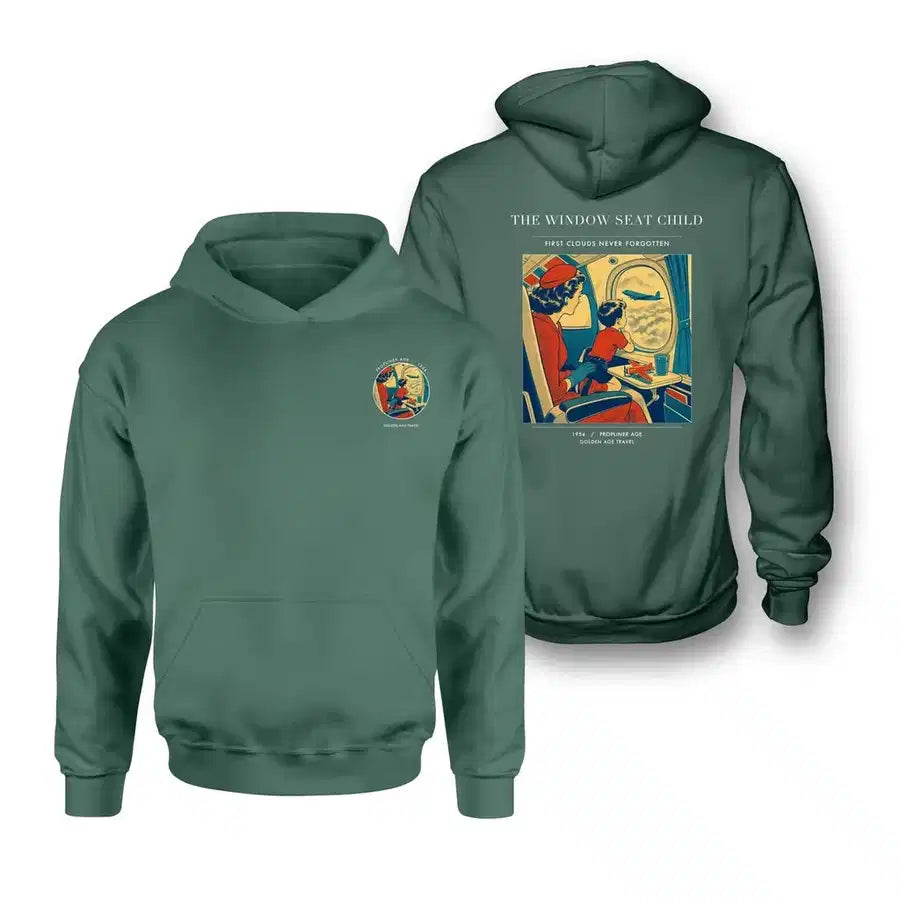 VINTAGE G4215 - The Window Seat Child - Double-Side Hoodie design on green double side