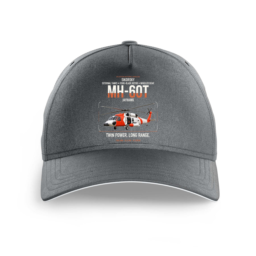 Sikorsky MH-60T Jayhawk design on gray printed hat